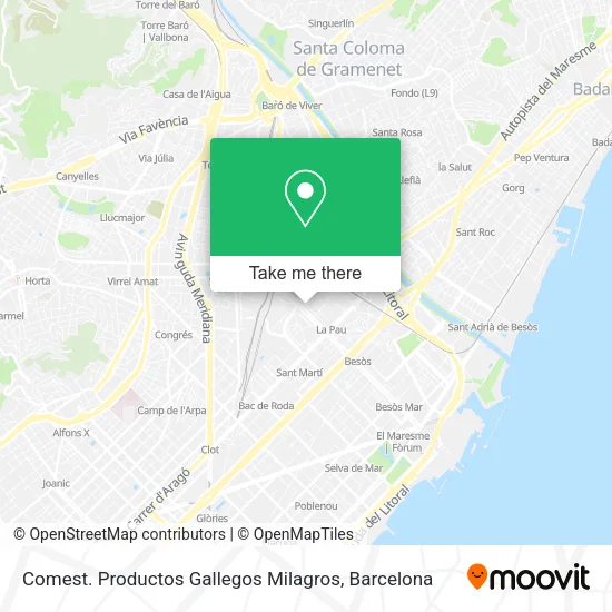 Comest. Productos Gallegos Milagros map