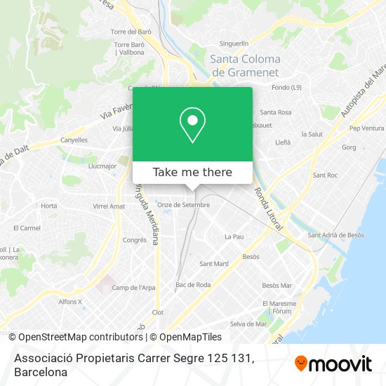 Associació Propietaris Carrer Segre 125 131 map