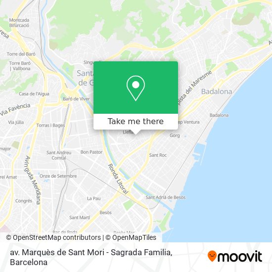 av. Marquès de Sant Mori - Sagrada Familia map