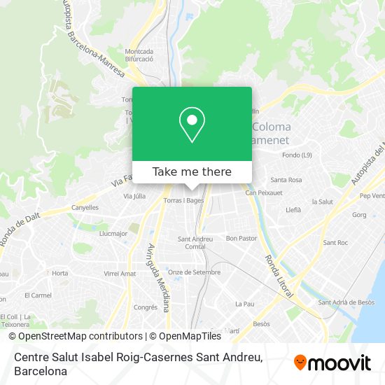 Centre Salut Isabel Roig-Casernes Sant Andreu map