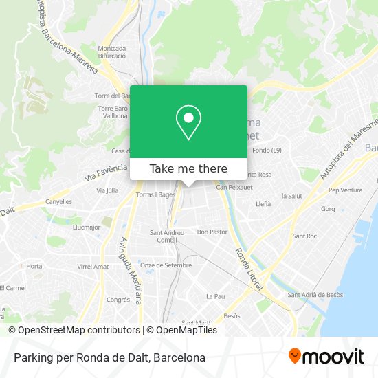 mapa Parking per Ronda de Dalt