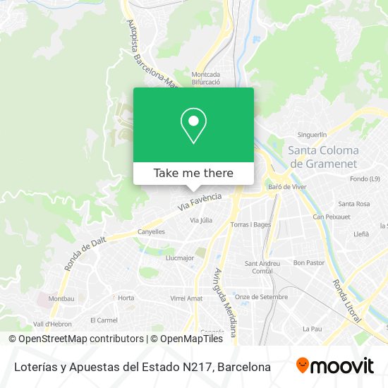 Loterías y Apuestas del Estado N217 map