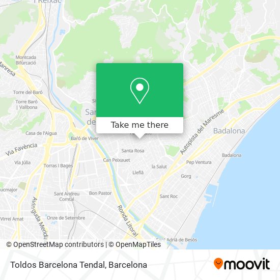 Toldos Barcelona Tendal map