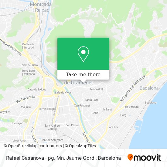 Rafael Casanova - pg. Mn. Jaume Gordi map