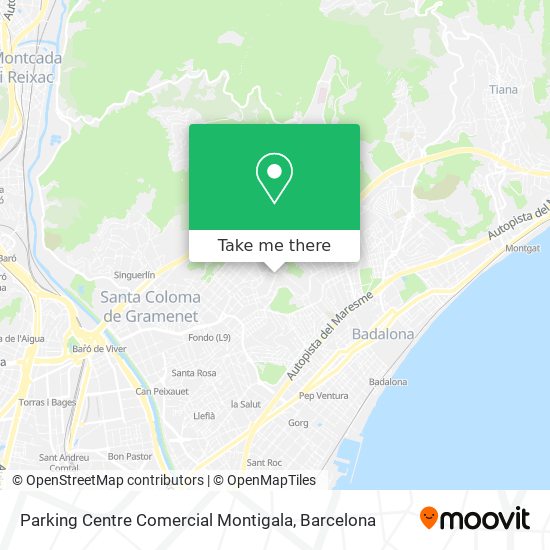 mapa Parking Centre Comercial Montigala