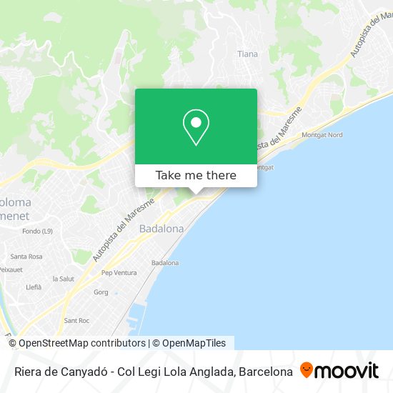 Riera de Canyadó - Col Legi Lola Anglada map