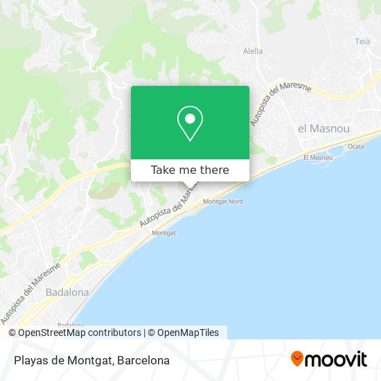 Playas de Montgat map