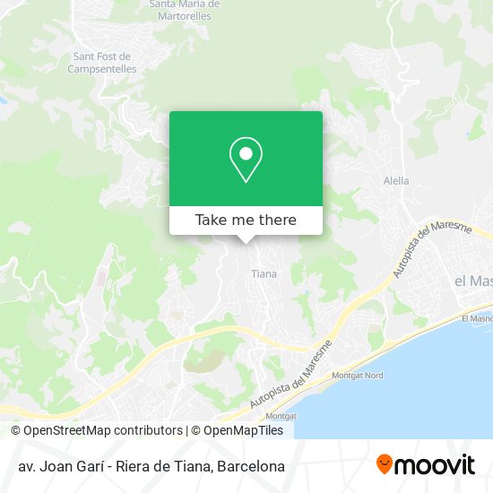 av. Joan Garí - Riera de Tiana map