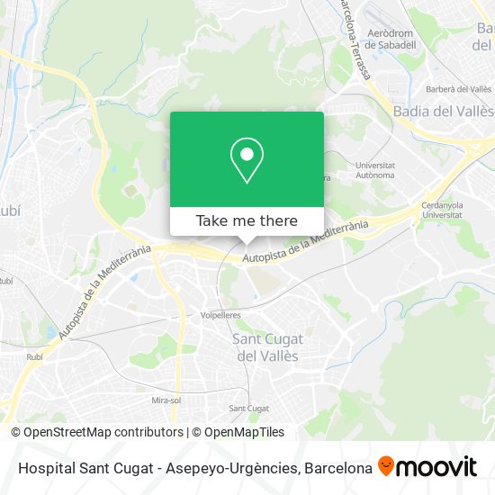 Hospital Sant Cugat - Asepeyo-Urgències map