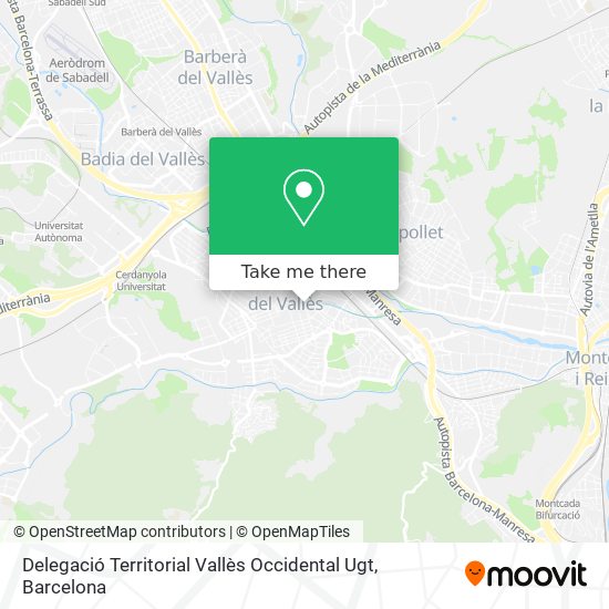 Delegació Territorial Vallès Occidental Ugt map