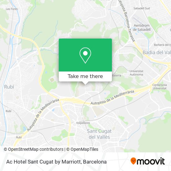 mapa Ac Hotel Sant Cugat by Marriott