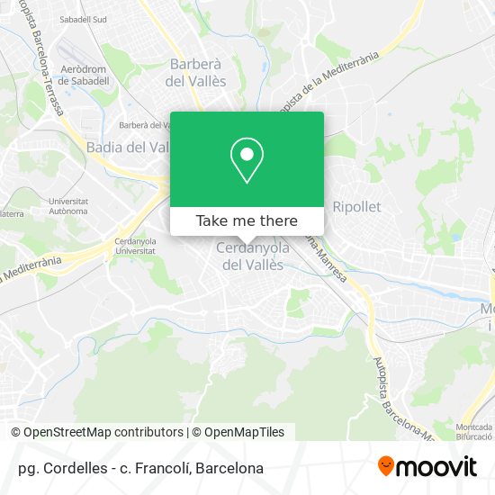 pg. Cordelles - c. Francolí map