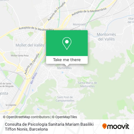 mapa Consulta de Psicología Sanitaria Mariam Basiliki Tiffon Nonis