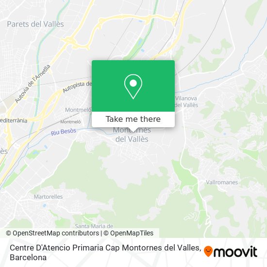 Centre D'Atencio Primaria Cap Montornes del Valles map