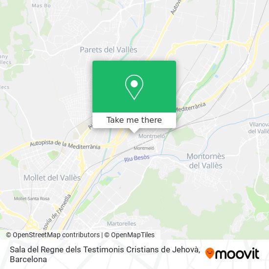 mapa Sala del Regne dels Testimonis Cristians de Jehovà