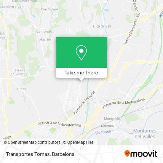 Transportes Tomas map