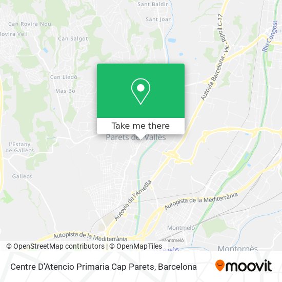 Centre D'Atencio Primaria Cap Parets map