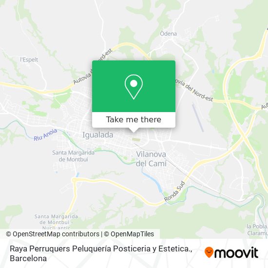 Raya Perruquers Peluquería Posticeria y Estetica. map