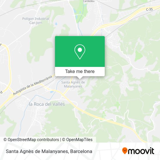 Santa Agnès de Malanyanes map