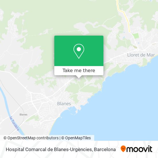 mapa Hospital Comarcal de Blanes-Urgències