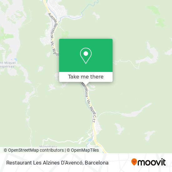 Restaurant Les Alzines D'Avencó map