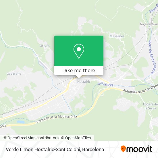 Verde Limón Hostalric-Sant Celoni map