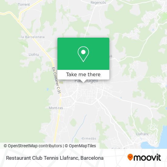 mapa Restaurant Club Tennis Llafranc