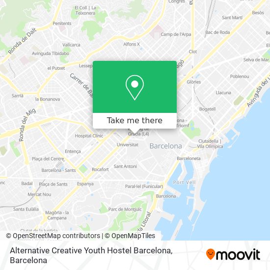 mapa Alternative Creative Youth Hostel Barcelona