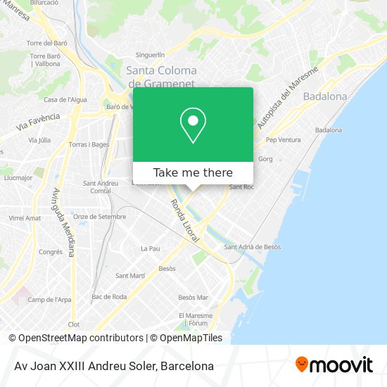 Av Joan XXIII Andreu Soler map