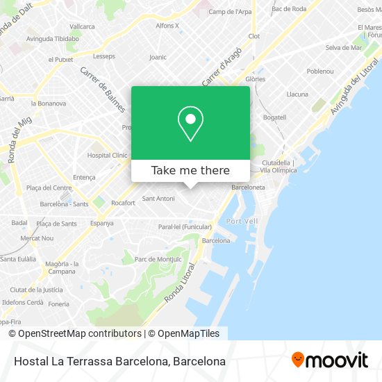 Hostal La Terrassa Barcelona map