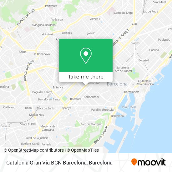 Catalonia Gran Via BCN Barcelona map