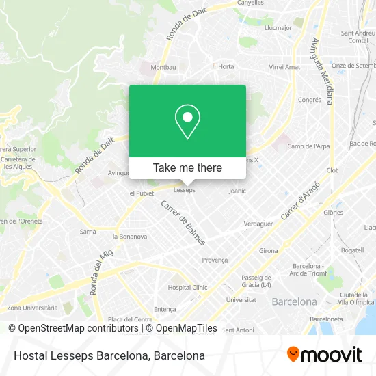 Hostal Lesseps Barcelona map