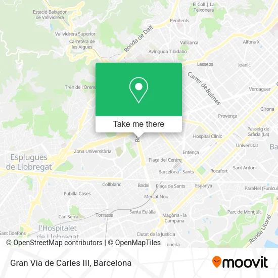 Gran Via de Carles III map