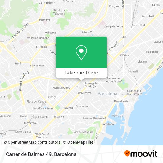mapa Carrer de Balmes 49