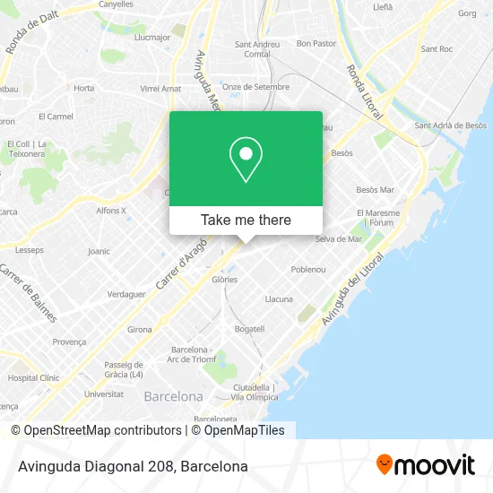 Avinguda Diagonal 208 map