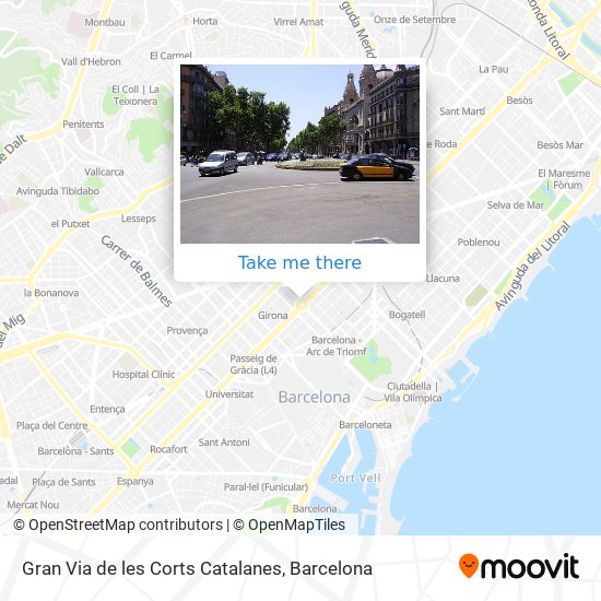 mapa Gran Via de les Corts Catalanes