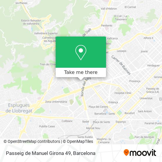 mapa Passeig de Manuel Girona 49