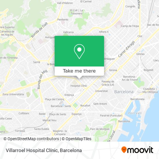 Villarroel Hospital Clínic map