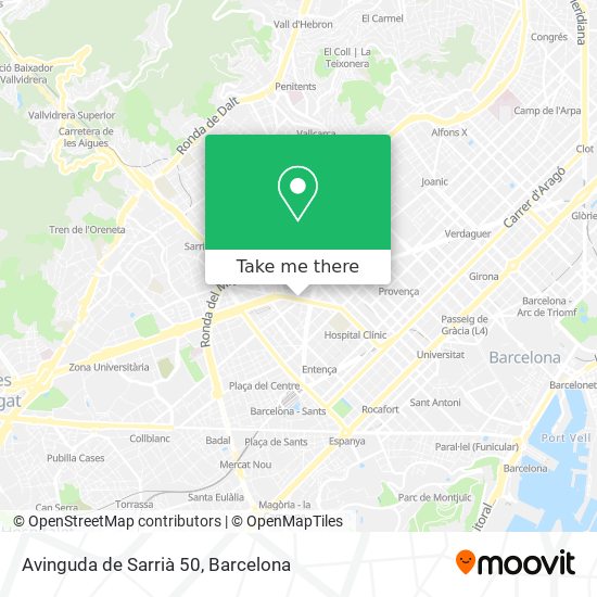 mapa Avinguda de Sarrià 50