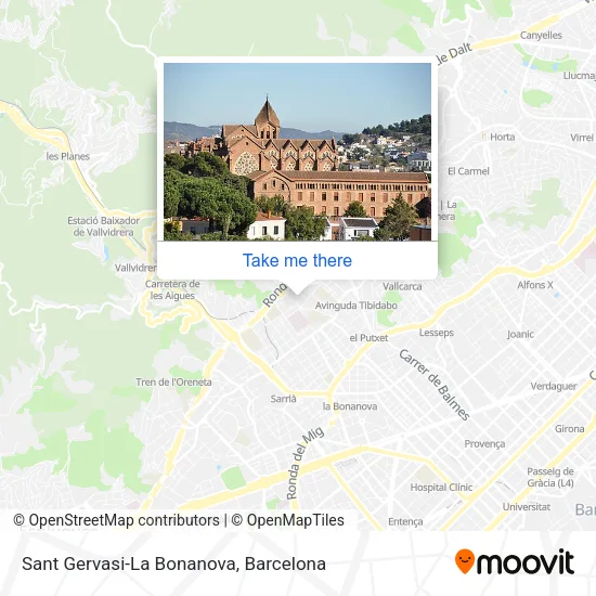Sant Gervasi-La Bonanova map