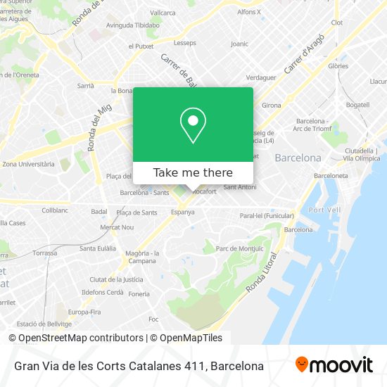 Gran Via de les Corts Catalanes 411 map