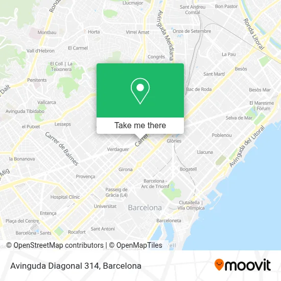 Avinguda Diagonal 314 map