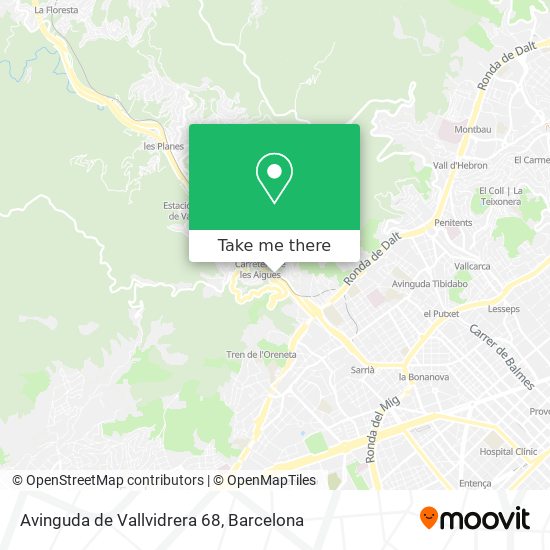 mapa Avinguda de Vallvidrera 68