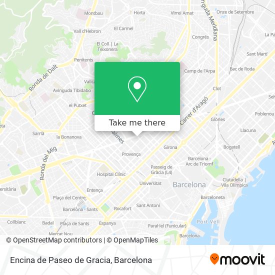 Encina de Paseo de Gracia map