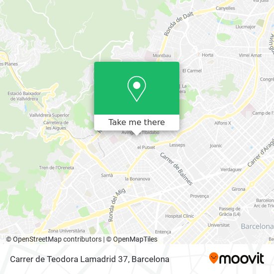 mapa Carrer de Teodora Lamadrid 37