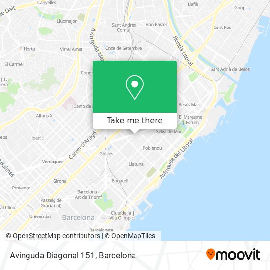 Avinguda Diagonal 151 map