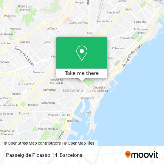 mapa Passeig de Picasso 14