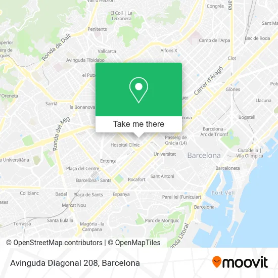Avinguda Diagonal 208 map