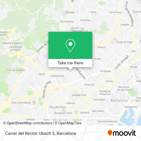 mapa Carrer del Rector Ubach 5