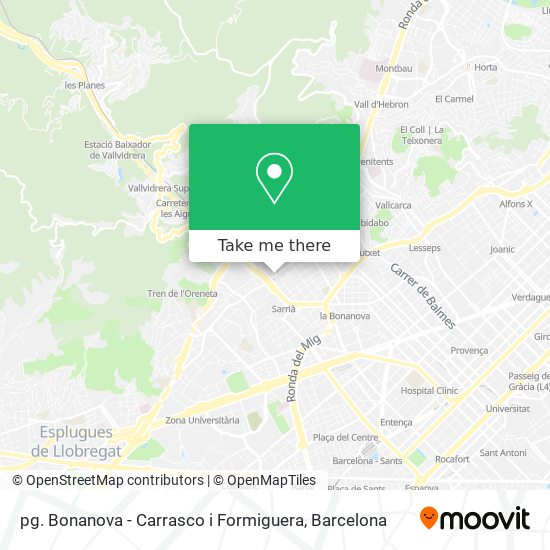 mapa pg. Bonanova - Carrasco i Formiguera